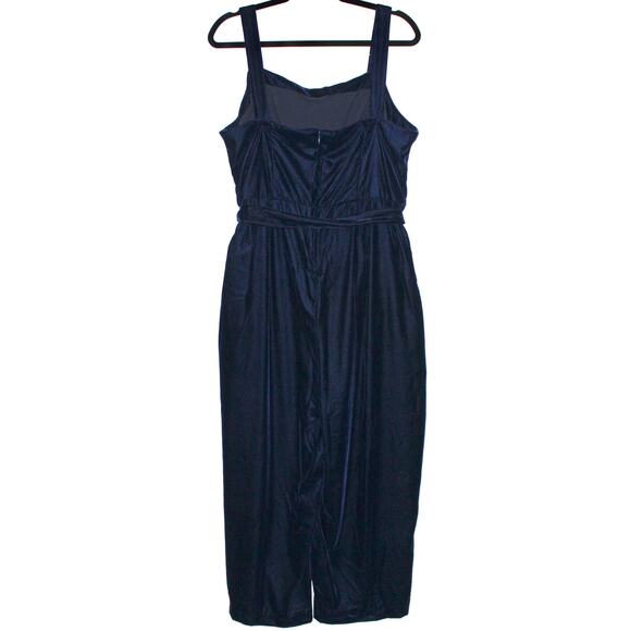 GAP Navy Blue Velvet Apron Wide-Leg Jumpsuit Size 14 NWT - Picture 8 of 8